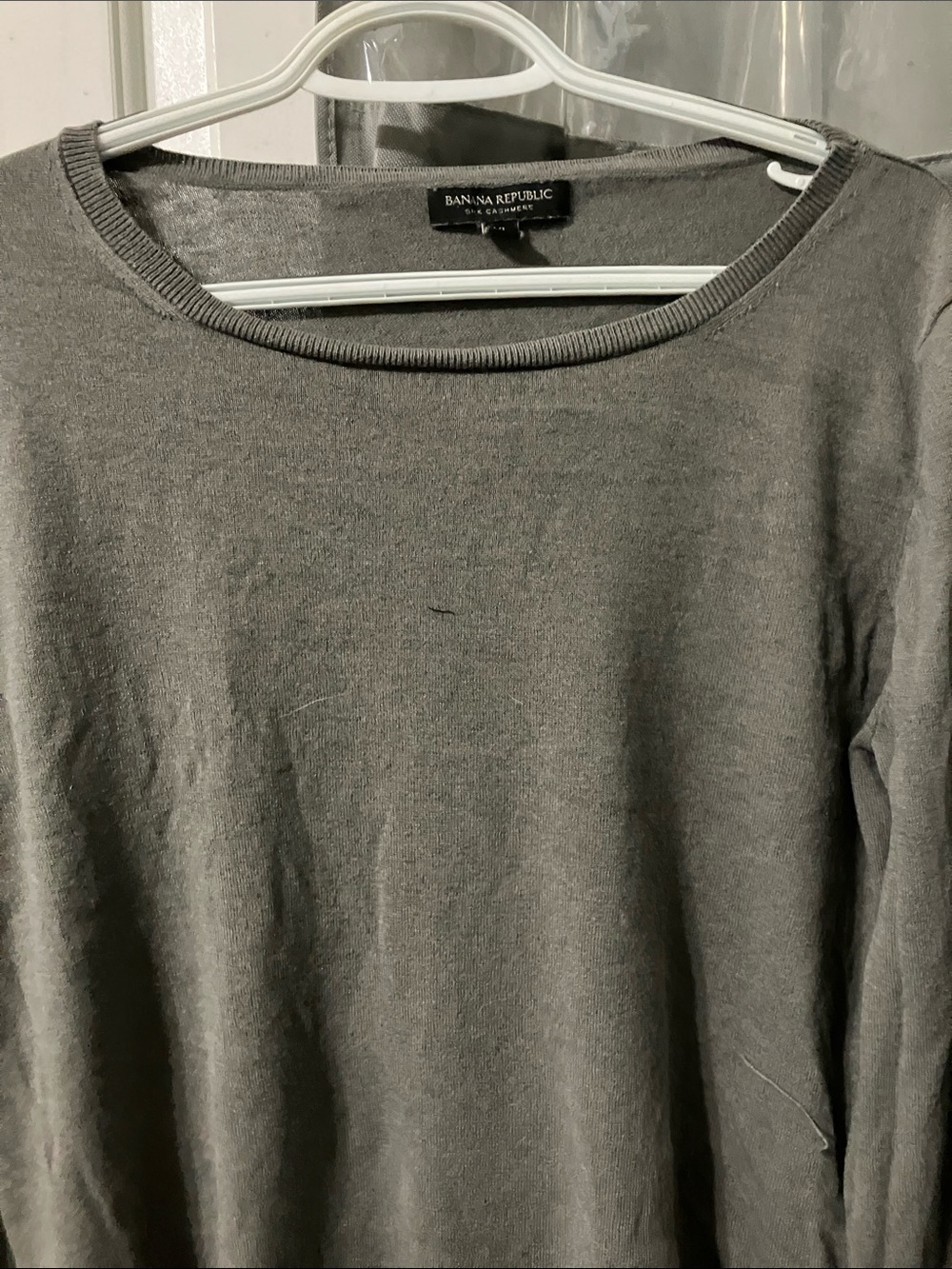 Banana Republic Olive Gray Crewneck Sweater